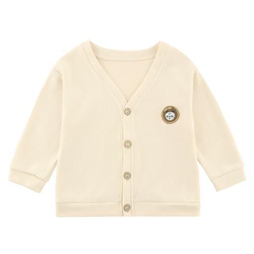 Kids Cardigan for Baby Girls & Boys, V-Neck Baby Sweatshirt Coat with Button for Spring & Autumn