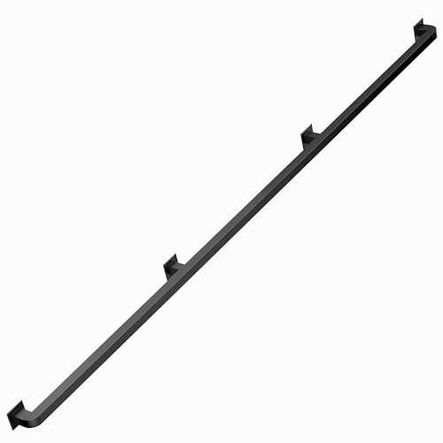 Black Wrought Iron Indoor Stair Handrail 10FT, Square Tube Safety Railing