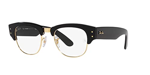 Image of Ray-Ban Unisex RB0316S Mega Clubmaster Square Sunglasses, Black on Gold /Transition Clear to Sapphire, 53 mm