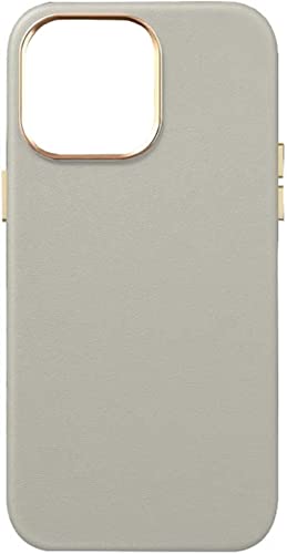 Coque iPhone 14 cuir gris GUMMMY pour une protection stylée au quotidien