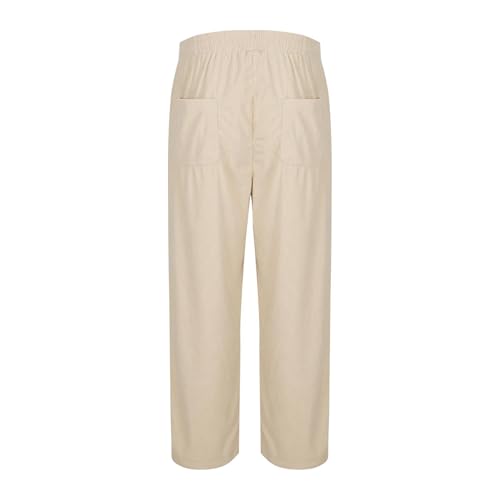 Men's Corduroy Straight Baggy Pants Long Solid Elastic Waist Casual Pant Loose Going Out Travel Trousers with Pockets4