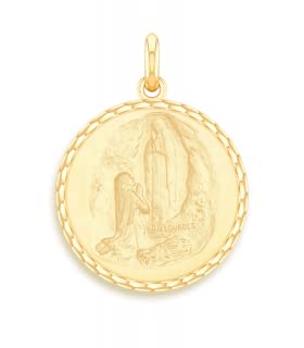 Médaille APPARITION Or jaune 375/00 pendentif de baptême en or véritable pour enfant