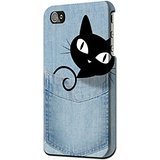 R2641 Pocket Black Cat Case Cover for iPhone 5 5S SE