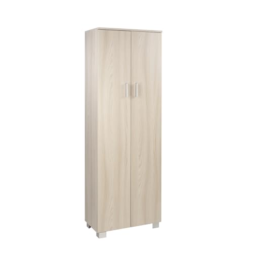 MONDO VIRO Armadio guardaroba in legno Danubio con 2 ante e 4 ripiani cm 62x34 178h (Olmo Chiaro/Olmo Chiaro)