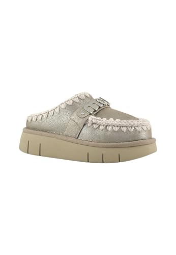 Mou Para Mujer. MU.FW531001B Zuecos De Piel Special Gris (41), 3 A 5Cm, Ninguno, Casual - 3