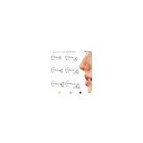 Sllaiss 6 Pz Piercing Labret Orecchini Lobo Acciaio Inossidabile 316L