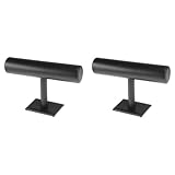 HEALEEP Set 2 Pezzi Espositore Bracciali e Orologi in Pelle Nera, Porta Gioielli Barra a T per Casa e Vetrina, Organizer Porta Braccialetti Elegante per Copricapi e Nastri Chioma