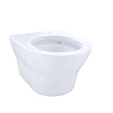 Toto CT437FG#01 MH Wall-Hung D-Shape Dual-Flush 1.28 and 0.9 GPF Toilet Bowl with CeFiONtect, Cotton