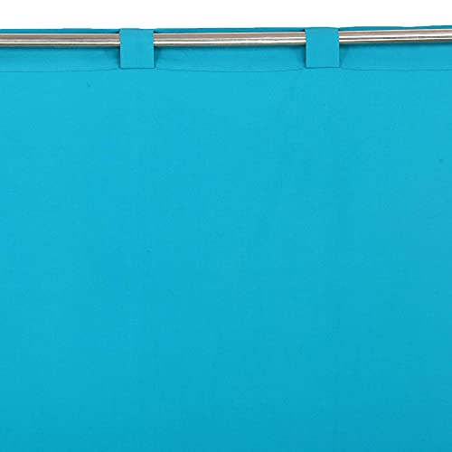 Image of LINENWALAS Cotton Curtains for Long Door Set of 2, Linen Textured Long Doors Curtains for Home Decor, Hangs Elegantly with Back Loops (4.5ft x 10 ft, Blue)