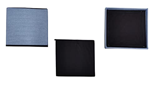 Image of Portable & Foldable Storage Stool for Living Room 30x30x30 cm (363-10) Polyester, Weight Capacity-100 KG (SkyBlue)