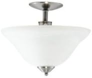 Efficient Lighting EL-830-218 Contemporary Semi Flush Ceiling Light Brushed Nickel Finish with Alabaster Glass Energy Star Qualified