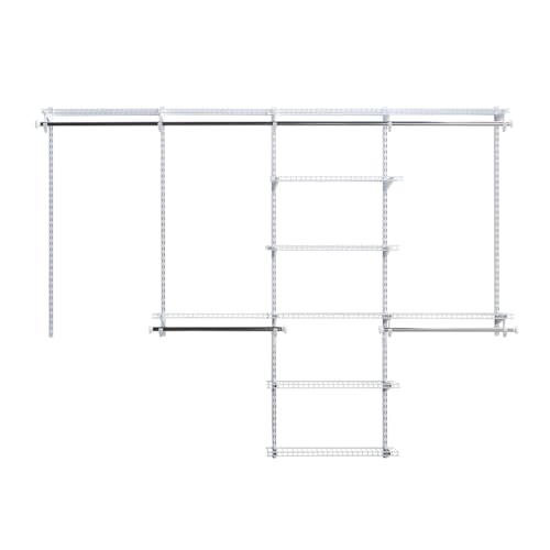 Rubbermaid Configurations Closet Shelves & Hanging Kit (2) 26" Shelves White Custom Pantry Organizer and Storage/Clothes Rack for Home/Laundry/Bathroom/Mudroom/Pantry/Linen Closet by Rubbermaid - Used condition - US$43.02