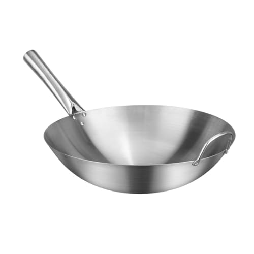 Wok de acero inoxidable para uso doméstico, antiadherente miniatura 1