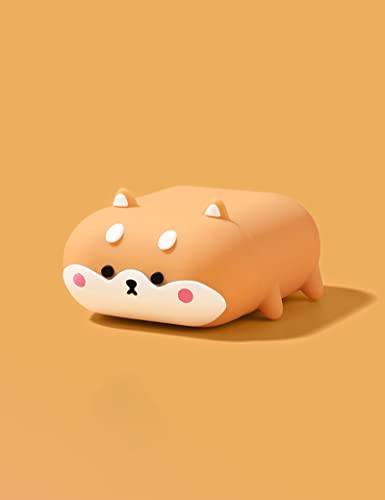 Cute Case Design For Apple Airpods Pro Anime Animal Cool Kawaii Cover Silicone Shell Anti-Fall Cases For Airpods Pro 2019 With The Carabiner For Men Women (Cute Shiba Inu) #TOP22