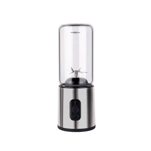 Inalámbrico Licuadora portátil de vidrio, vaso exprimidor portátil de 6 cuchillas for batidos, mezcla de hielo, jugo y procesamiento de alimentos, 350ml/12,3oz alta eficiencia