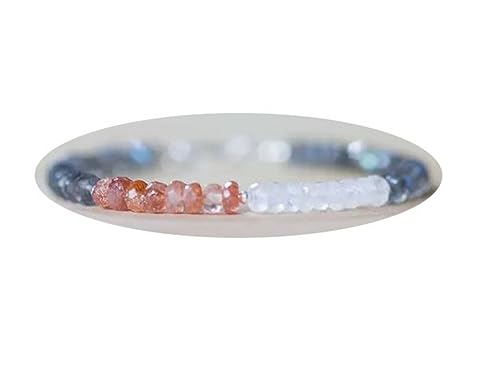 Bracelet en labradorite et pierres naturelles en argent 925 idée cadeau femme