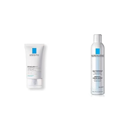 La Roche Posay Effaclar Mat Crema Facial Matificante para Piel Grasa - 1 x 40 ml + La Roche Posay Agua Termal para Piel Sensible, 300 ml