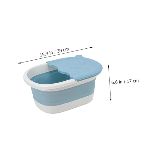 Bain de pieds avec billes de massage intégrées et structure plastique pliable bleu