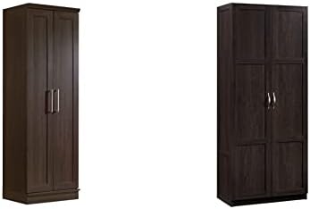 Sauder HomePlus Storage Cabinet, Dakota Oak Finish & 419496 Miscellaneous Storage Storage Cabinet, L: 29.375" x W: 16.125" x H: 71.125", Cinnamon Cherry Finish