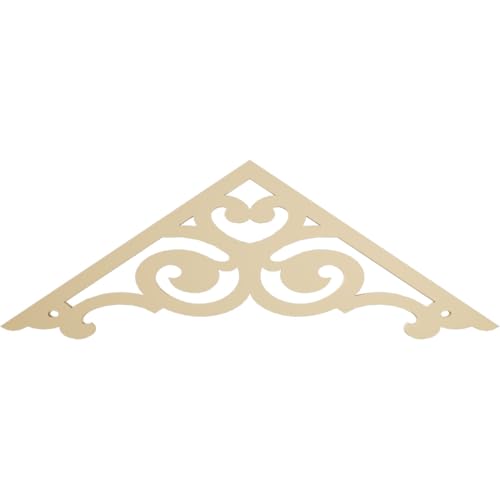 Ekena Millwork GPP060X020X100HUR Hurley Architectural Grade PVC Gable Pediments, 60"W x 20"H x 1"P (8/12) Pitch