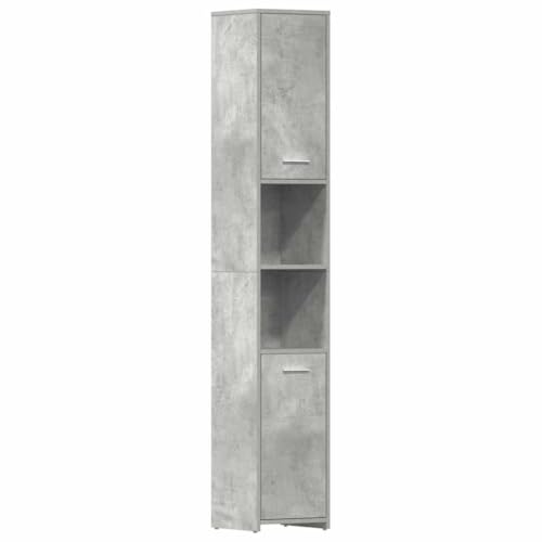 vidaXL Armoire de Salle de Bain, Meuble de Rangement avec Compartiment et Porte, Armoire de Toilette Maison Intérieur, Gris Béton Bois d’Ingénierie