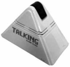 ILA Pyramid Talking Clock - Triangular, White With Black Bottom, Modern, Animal Theme, Cuckoo, Silent, Battery Powered, Tabletop