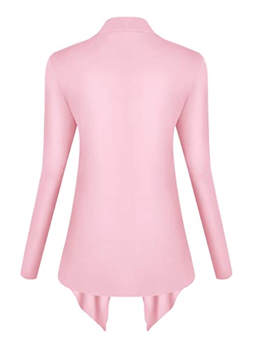 Image of Urban CoCo Women's Drape Front Open Cardigan Long Sleeve Irregular Hem