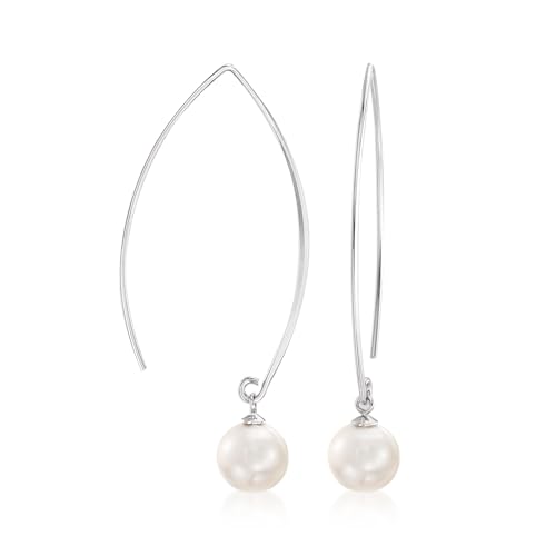 Ross-Simons 8-8.5mm Cultured Pearl Threader Drop Earrings3