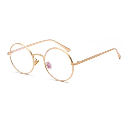 Lunettes de soleil rondes dore transparent aux finitions luxe