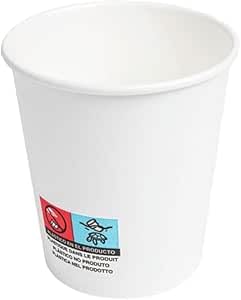 KOSSEM Gobelets boissons chaudes - En carton blanc (220ml, 100, unité)