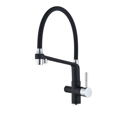 Grifo cocina fregadero cromado mezclador agua fría caliente con filtro purificador latón