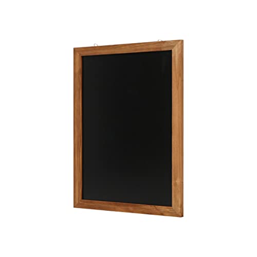 EUROPEL Kreidetafel mit schwarzer Melaminschicht, Rahmen aus lackiertem Kiefernholz, Naturholzfarbe, Abmessungen 50x70cm, Wandbefestigung, Hoch- oder Querformat, für flüssige Kreidemarker