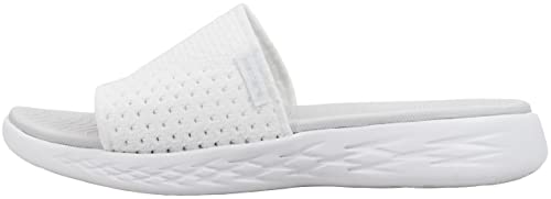 Skechers Women's On-The- Go 600-Nitto Slide Sandal, White, 10 M US