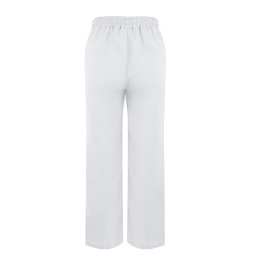 Linen Pants for Women Summer High Waist Elastic Straight Leg Lounge Pant 2025 Casual Loose Lightweight Beach Trousers2