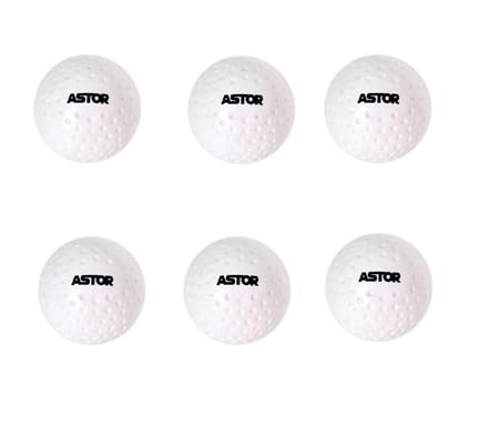 Astor Dimple Hollow Turf Field Hockey Ball White (Pack of 6 Pcs)