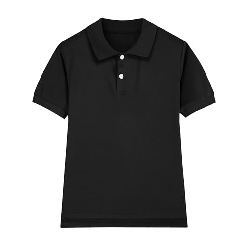 Image of Boy Polo Shirt Pique School Uniform Shirt for Kid Golf Top Youth Boy 5-14Y | Polo Shirt for Boys Youth,Short Sleeve Kids Boys Uniform Shirt,Casual Golf Collared Polo Tops