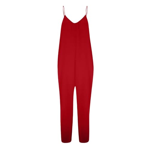 Combinaison d'été unie sans manches style décontracté chic col en V - 6