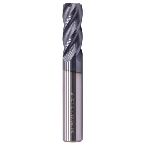 Image of 3 /8 inch 4 Flute Solid Carbide End Mill, 0.03 inch Corner Radius, AlTiN Coated | 30 Degree Helix, 3 /8 inch Cutting Diameter, 3 /8 inch Shank Diameter, 1 inch Length of Cut, 2-1 /2 inch Overall Length
