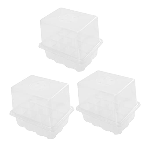 Abaodam 3 Piezas Caja De Plantación De Plástico para Jardín Caja De Germinación De Plantas Contenedor para Germinación De Plantas Elevada Bandeja con Tapa Cubertero Cajon