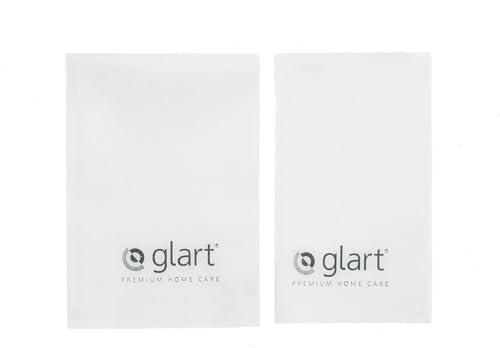 Glart 4212 Set di 2 Panni in Ultra-Microfibra, Adatti per Finestre, Finestrini e Pulizia della Casa, Bianco, 40 x 45/60 x 45 cm