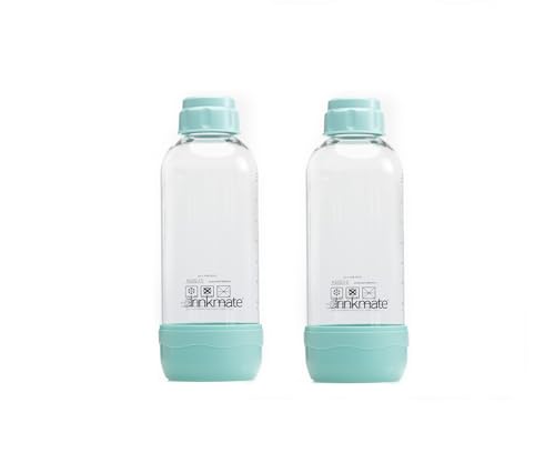 Drinkmate Soda Maker Carbonation Bottles (2 Pack) (0.5L, Arctic Blue)