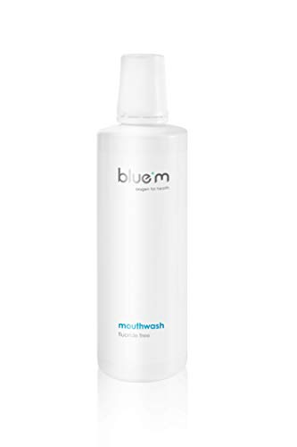 BlueM Mouthwash - for Bad Breath - Mint - Fresh Daily Oral Rinse - Fluoride Free and Alcohol Free - 500ml