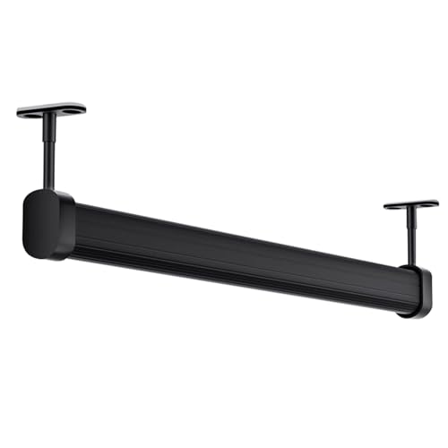 Heavy Duty Closet Rod Ceiling Mount, 35 55 75 95 125 145 155 Cm Long Clothes Storage Hanging Rack, Cuttable Room Divider Poles System for Wardrobes Verandahs Shower ( Color : Black , Size : L 30cm/11.