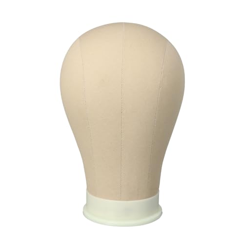 24 Inch Canvas Block Head Mannequin Head for Wigs Salon Wig Head with Mount Hole for Wig Making,Weave Hair Braiding Stand Hat Display Stand,Hairstyle Doll Head Durable Easy to Put Pins In & Out