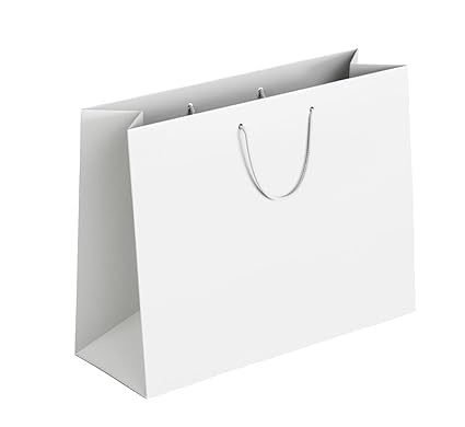 Shivani Enterprises Premium WHITE Paper Bags Gift for Gifting, Birthday, Handmade Gift Paper Carry Bags for Marriage, Return Gifting Paper Bags for Party (Pack of 12) (13 x 16.5 x 4.5 Inch) White color-image-47