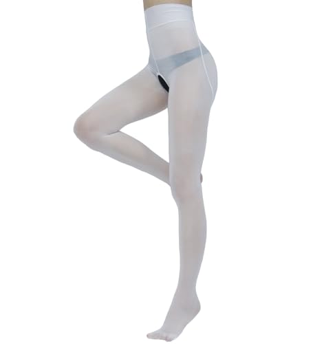 Image of Women's Oil Shiny Pantyhose High Waist Sheer Shimmer Tights Control Top Glossy Pantyhose for Women