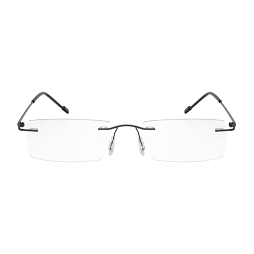 Image of Rimless Reading Glasses for Men & Women | Lightweight Frame with Scratch Resistant Single Vision Lens | Comfortable Soft Silicone nose pads | Suitable for All Face Types