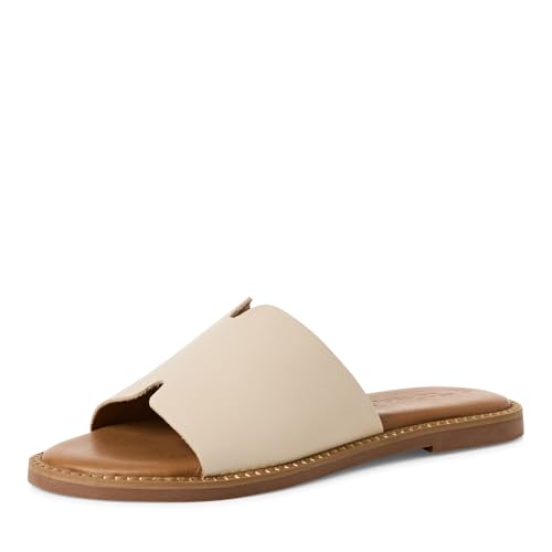 Tamaris Damen Pantoletten Frauen Clogs Pantoletten TOUCHit-Fußbett bequem bequemlichkeit breit daempfung elegant breite Grey Ivory 40 EU