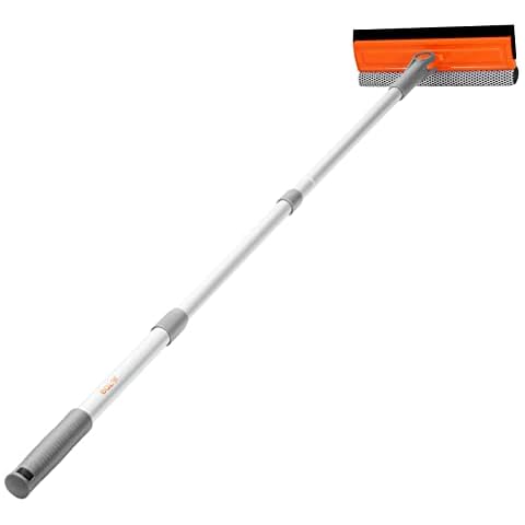 eazer 46'' Professional Window Cleaner Tool, 2-in-1 Rotatable Squeegee for Window Cleaning Kit, Window Washing Equipment Kit with Threaded Extension Pole(20''-46'') for Shower/Windshield. Cover