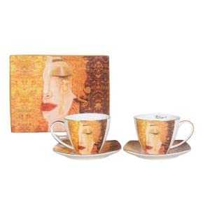 Socadis - Ensemble DE 2 Tasses A The en Coffret Cadeau Larmes d'or DE G.Klimt 250ML - Home